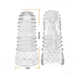 4.9" Male Stroker 5 Soft ClearTPE Male Masturbator – Handheld Pocket Stroker with Realistic Texture for Men's Training & Solo Pleasure
