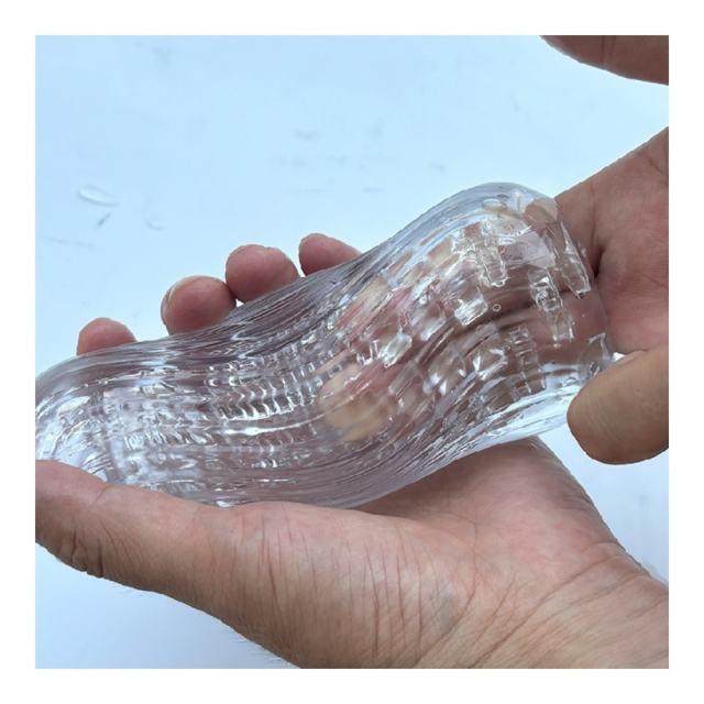 5.4" Kongfu 2 Soft ClearTPE Male Masturbator – Handheld Pocket Stroker with Realistic Texture for Men's Training & Solo Pleasure