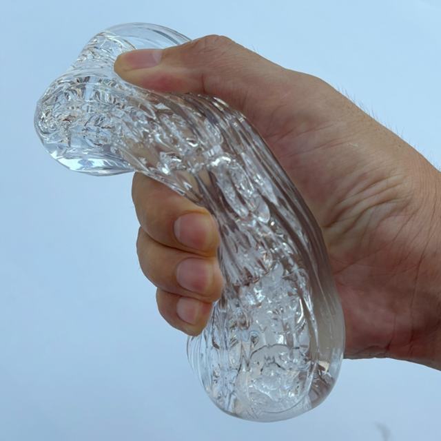 5.4" Kongfu 3 Soft ClearTPE Male Masturbator – Handheld Pocket Stroker with Realistic Texture for Men's Training & Solo Pleasure