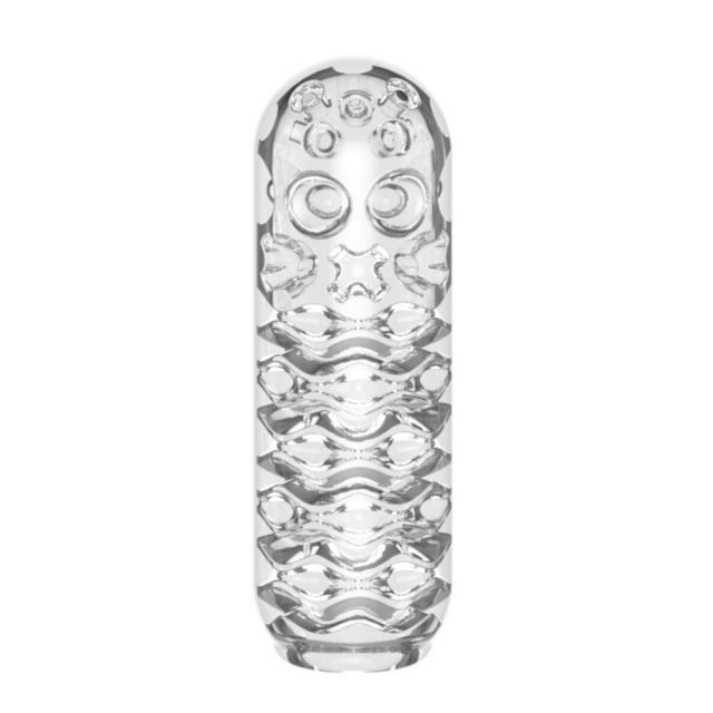 5.1" Male Stroker-Wave Soft ClearTPE Male Masturbator – Handheld Pocket Stroker with Wave Texture for Men's Training & Solo Pleasure