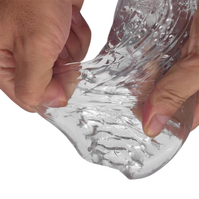 5.4" Kongfu 1 Soft ClearTPE Male Masturbator – Handheld Pocket Stroker with Realistic Texture for Men's Training & Solo Pleasure