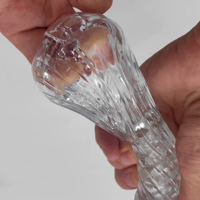 5.4" Kongfu 3 Soft ClearTPE Male Masturbator – Handheld Pocket Stroker with Realistic Texture for Men's Training & Solo Pleasure