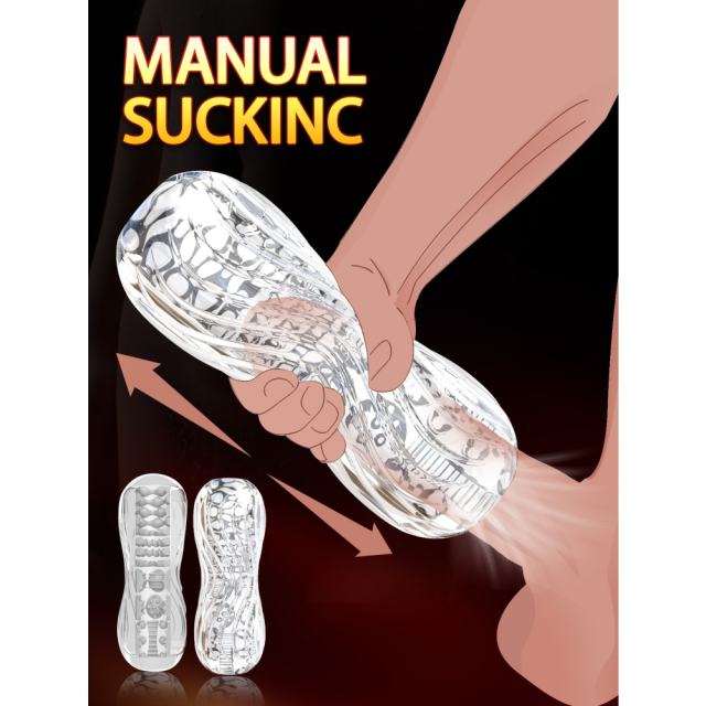 5.4" Kongfu 1 Soft ClearTPE Male Masturbator – Handheld Pocket Stroker with Realistic Texture for Men's Training & Solo Pleasure