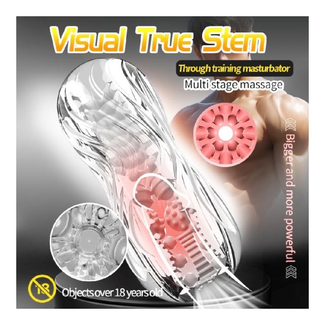 5.4" Kongfu 2 Soft ClearTPE Male Masturbator – Handheld Pocket Stroker with Realistic Texture for Men's Training & Solo Pleasure