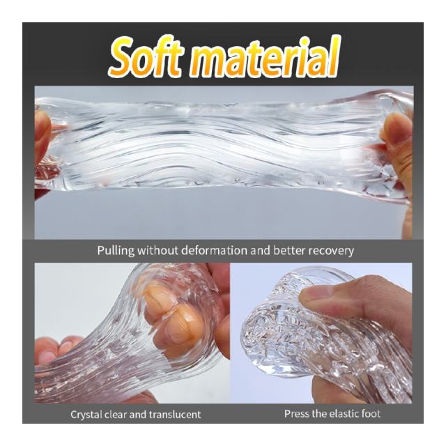 5.4" Kongfu 2 Soft ClearTPE Male Masturbator – Handheld Pocket Stroker with Realistic Texture for Men's Training & Solo Pleasure