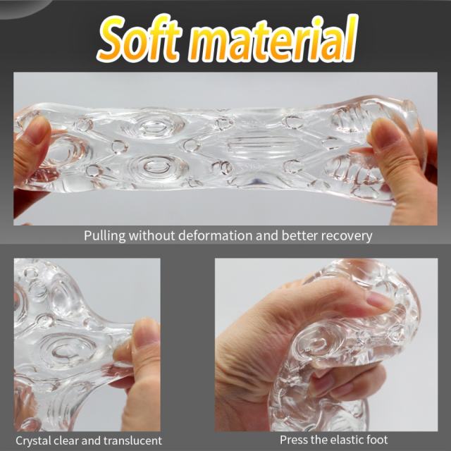 5.1" Male Stroker-Dott Soft ClearTPE Male Masturbator – Handheld Pocket Stroker with Dotted Texture for Men's Training & Solo Pleasure