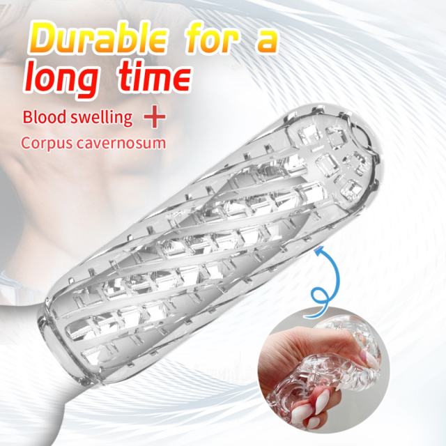 5.1" Male Stroker-Cycle Soft ClearTPE Male Masturbator – Handheld Pocket Stroker with Cycle Texture for Men's Training & Solo Pleasure