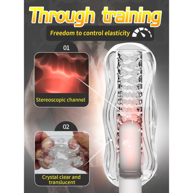 5.4" Kongfu 1 Soft ClearTPE Male Masturbator – Handheld Pocket Stroker with Realistic Texture for Men's Training & Solo Pleasure
