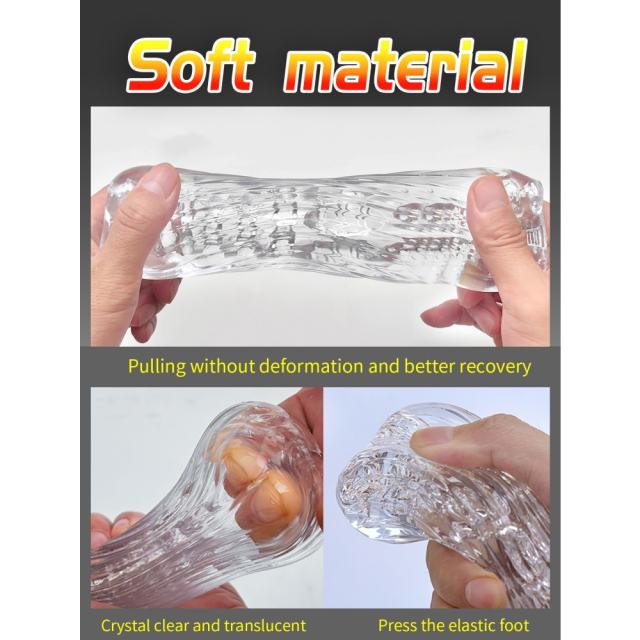 5.4" Kongfu 1 Soft ClearTPE Male Masturbator – Handheld Pocket Stroker with Realistic Texture for Men's Training & Solo Pleasure