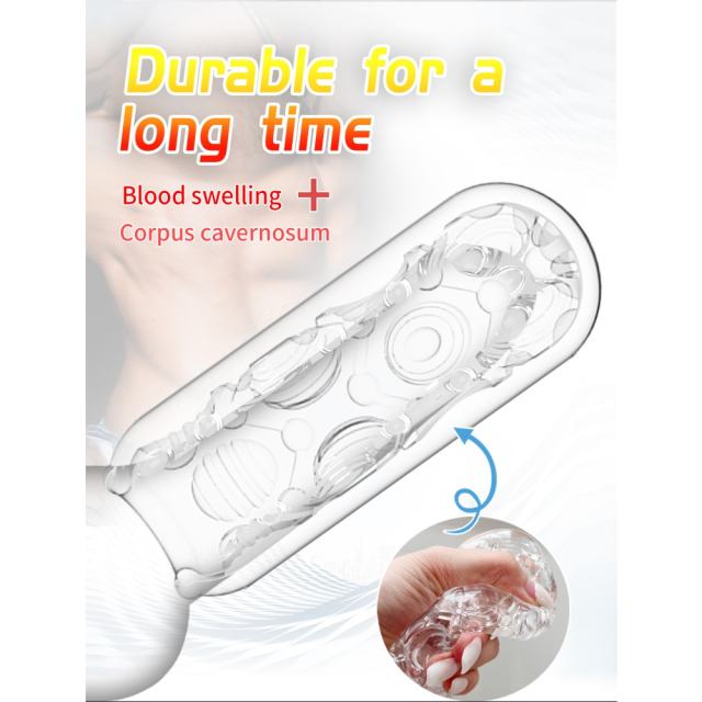 5.1" Male Stroker-Dott Soft ClearTPE Male Masturbator – Handheld Pocket Stroker with Dotted Texture for Men's Training & Solo Pleasure