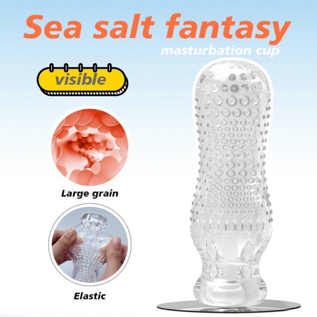 5.2" AR-Male Cup-BCCX Soft ClearTPE Male Masturbator – Handheld Pocket Stroker with White Tea Texture for Men's Training & Solo Pleasure