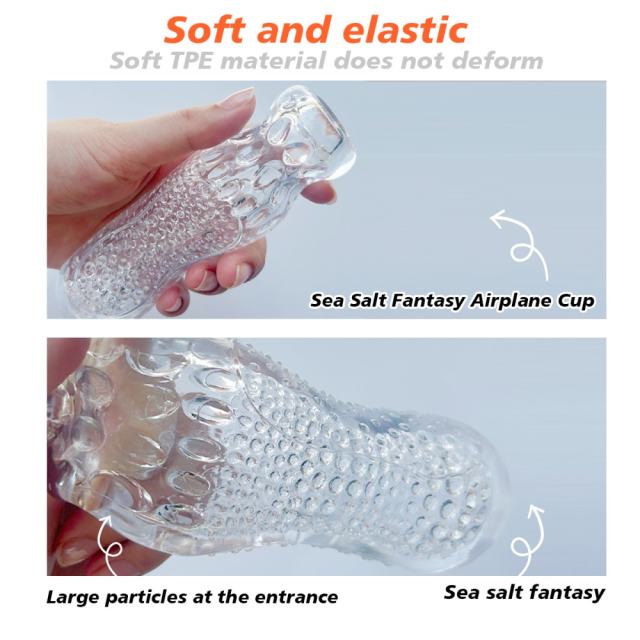 5.2" AR-Male Cup-BCCX Soft ClearTPE Male Masturbator – Handheld Pocket Stroker with White Tea Texture for Men's Training & Solo Pleasure
