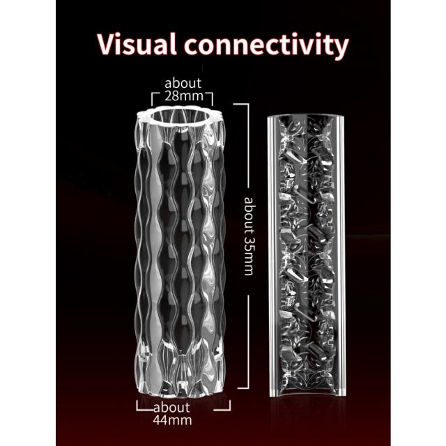 5.0" Clear Male Stroker Soft ClearTPE Male Masturbator – Handheld Pocket Stroker with Surging Wave Texture for Men's Training & Solo Pleasure