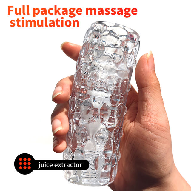 5.0" Clear Male Stroker-TD Soft ClearTPE Male Masturbator – Handheld Pocket Stroker with Raised Dot Texture for Men's Training & Solo Pleasure