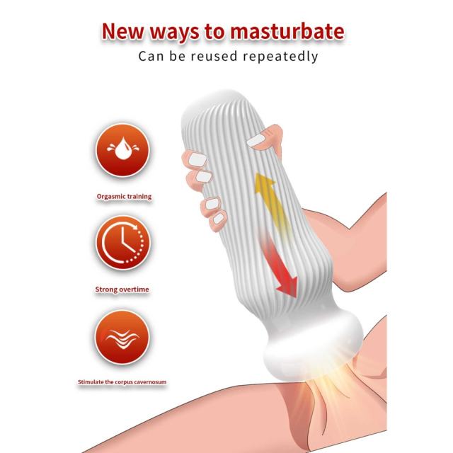 5.1" AR-Male Cup-XS Soft White TPE Male Masturbator – Handheld Pocket Stroker with Suction Texture for Men's Training & Solo Pleasure