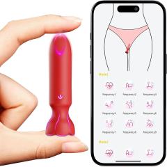 3.70" Red Rechargeable Silicone App-Controlled Vibrating Egg – 9 Vibrating Modes
