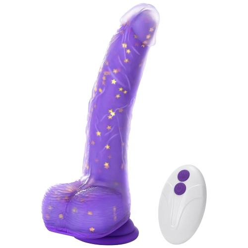 8.67" Purple Remote-Controlled Thrusting Dildo – 7 Vibrating + 5 Thrusting Modes