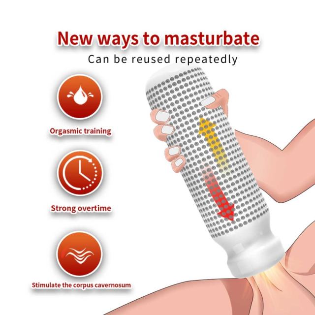5.1" AR-Male Cup-XJ Soft White TPE Male Masturbator – Handheld Pocket Stroker with Tight Suction Texture for Men's Training & Solo Pleasure