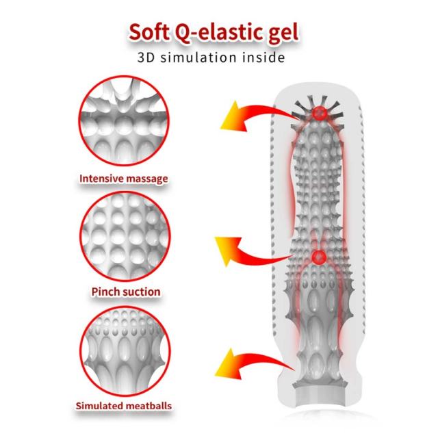 5.1" AR-Male Cup-XJ Soft White TPE Male Masturbator – Handheld Pocket Stroker with Tight Suction Texture for Men's Training & Solo Pleasure