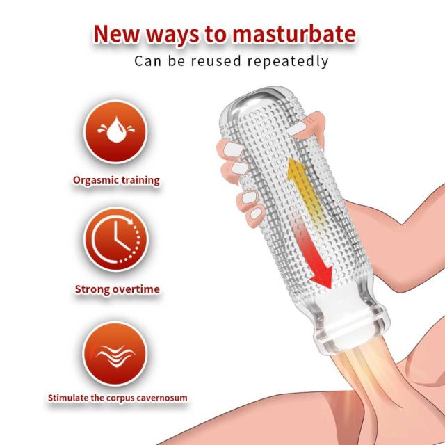 5.1" AR-Male Cup-XJ Soft ClearTPE Male Masturbator – Handheld Pocket Stroker with Tight Suction Texture for Men's Training & Solo Pleasure