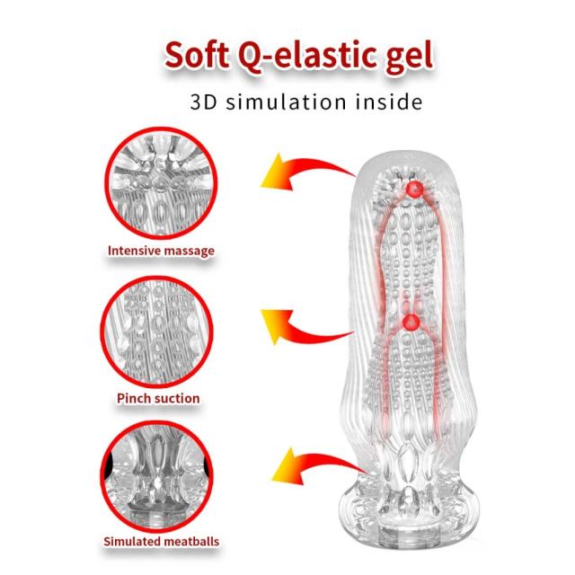 5.1" AR-Male Cup-XJ Soft ClearTPE Male Masturbator – Handheld Pocket Stroker with Tight Suction Texture for Men's Training & Solo Pleasure