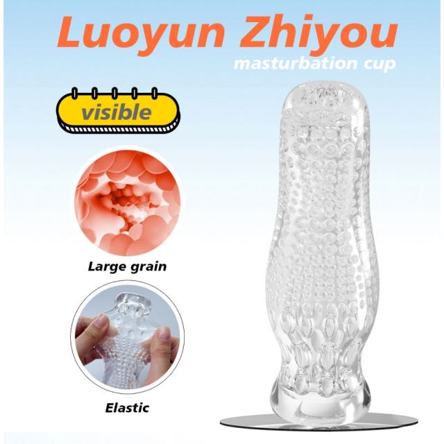 5.2" AR-Male Cup-YHYX Soft ClearTPE Male Masturbator – Handheld Pocket Stroker with Cherry Blossom Texture for Men's Training & Solo Pleasure