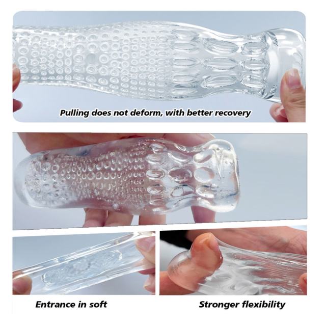 5.2" AR-Male Cup-YHYX Soft ClearTPE Male Masturbator – Handheld Pocket Stroker with Cherry Blossom Texture for Men's Training & Solo Pleasure