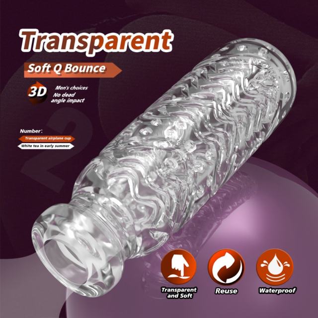 5.2" AR-Male Cup-LYZY Soft ClearTPE Male Masturbator – Handheld Pocket Stroker with Citrus Texture for Men's Training & Solo Pleasure