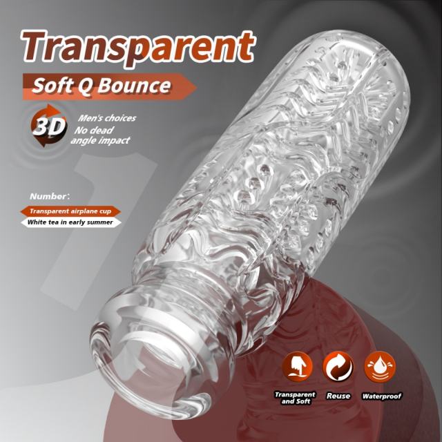 5.2" AR-Male Cup-HYHX Soft ClearTPE Male Masturbator – Handheld Pocket Stroker with Sea Salt Texture for Men's Training & Solo Pleasure