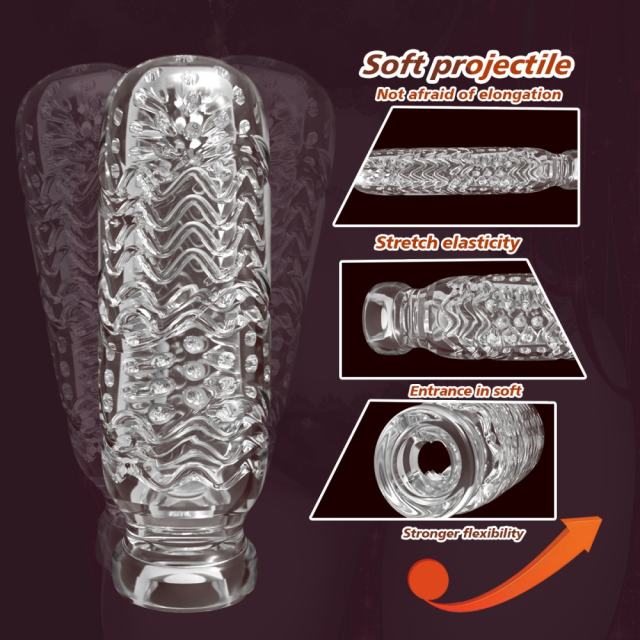 5.2" AR-Male Cup-LYZY Soft ClearTPE Male Masturbator – Handheld Pocket Stroker with Citrus Texture for Men's Training &amp; Solo Pleasure