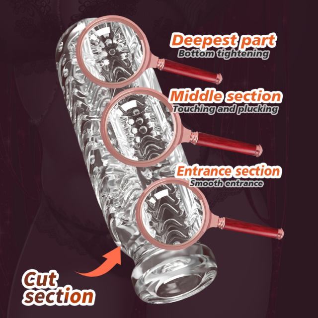5.2" AR-Male Cup-LYZY Soft ClearTPE Male Masturbator – Handheld Pocket Stroker with Citrus Texture for Men's Training & Solo Pleasure