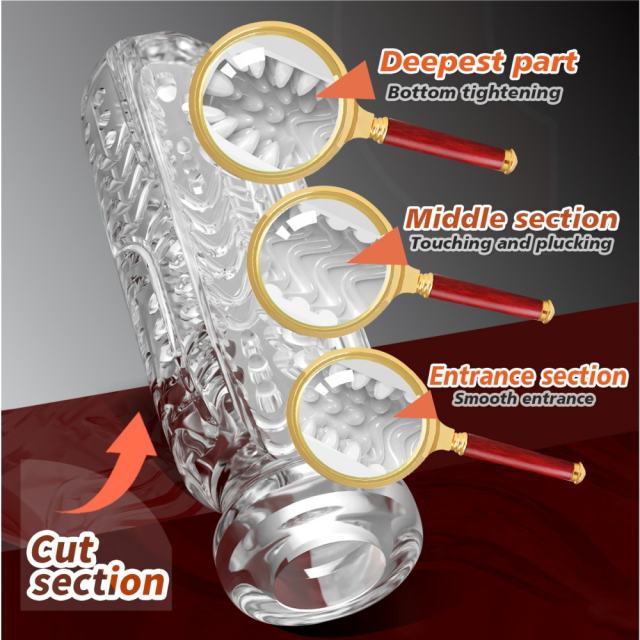 5.2" AR-Male Cup-HYHX Soft ClearTPE Male Masturbator – Handheld Pocket Stroker with Sea Salt Texture for Men's Training & Solo Pleasure