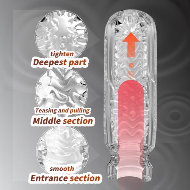 5.2" AR-Male Cup-HYHX Soft ClearTPE Male Masturbator – Handheld Pocket Stroker with Sea Salt Texture for Men's Training & Solo Pleasure