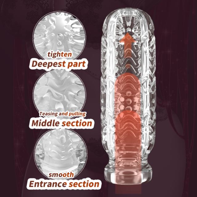 5.2" AR-Male Cup-LYZY Soft ClearTPE Male Masturbator – Handheld Pocket Stroker with Citrus Texture for Men's Training & Solo Pleasure
