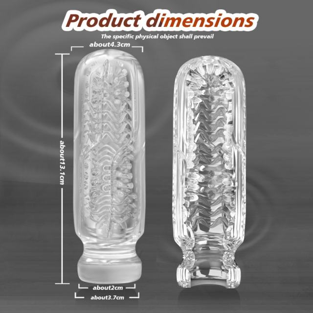 5.2" AR-Male Cup-HYHX Soft ClearTPE Male Masturbator – Handheld Pocket Stroker with Sea Salt Texture for Men's Training & Solo Pleasure