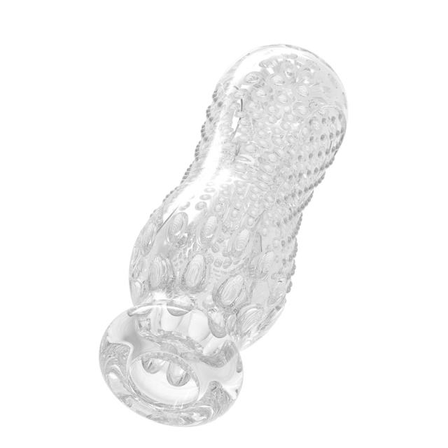 5.2" AR-Male Cup-BCCX Soft ClearTPE Male Masturbator – Handheld Pocket Stroker with White Tea Texture for Men's Training & Solo Pleasure