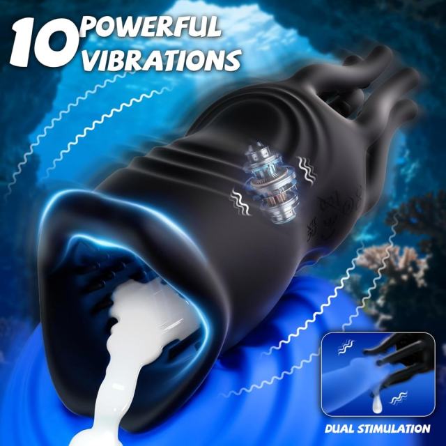 lack App-Controlled Vibrating Masturbator – 9 Vibrating Modes with Textured Inner Sleeve