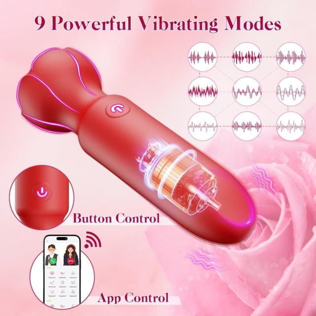 3.70" Red Rechargeable Silicone App-Controlled Vibrating Egg – 9 Vibrating Modes