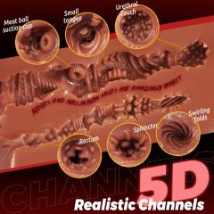 7.09" Brown Realistic TPE Masturbator