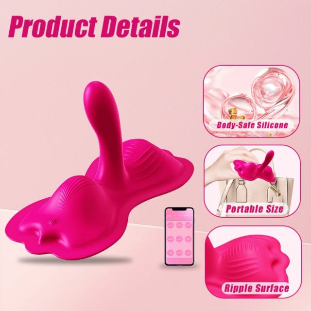 9.65" Magenta App-Controlled Ride-On Vibrator – 10 Vibrating Modes with Wireless Remote Control
