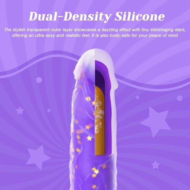 8.67" Purple Remote-Controlled Thrusting Dildo – 7 Vibrating + 5 Thrusting Modes