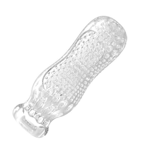 5.2" AR-Male Cup-BCCX Soft ClearTPE Male Masturbator – Handheld Pocket Stroker with White Tea Texture for Men's Training & Solo Pleasure