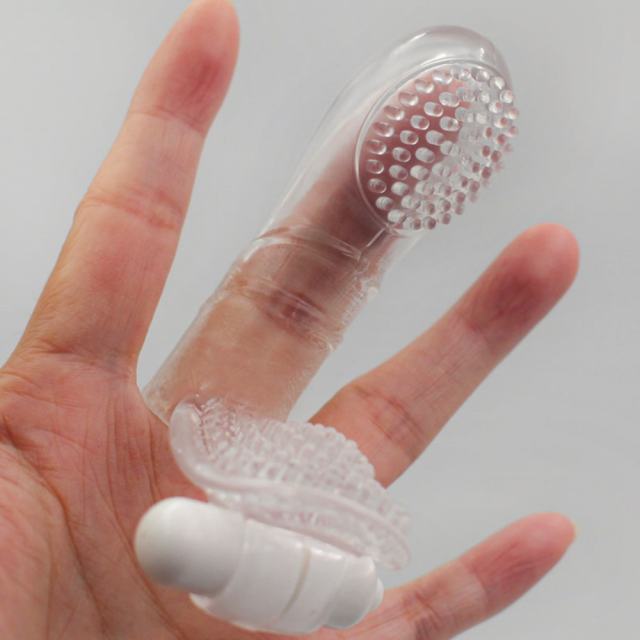 3.1" Vibrating Finger Sleeve II – Soft ClearTPE Finger Cover with Single Vibration Mode