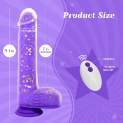8.67" Purple Remote-Controlled Thrusting Dildo – 7 Vibrating + 5 Thrusting Modes