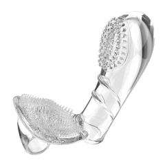 3.1" Vibrating Finger Sleeve II – Soft ClearTPE Finger Cover with Single Vibration Mode