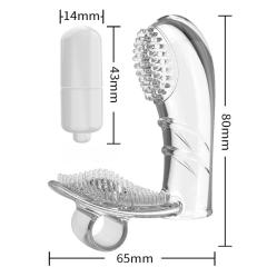 3.1" Vibrating Finger Sleeve II – Soft ClearTPE Finger Cover with Single Vibration Mode