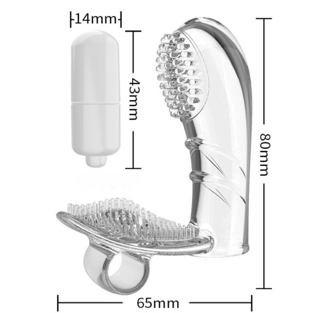 3.1" Vibrating Finger Sleeve II – Soft ClearTPE Finger Cover with Single Vibration Mode