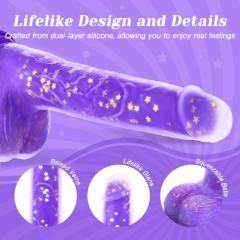 8.67" Purple Remote-Controlled Thrusting Dildo – 7 Vibrating + 5 Thrusting Modes