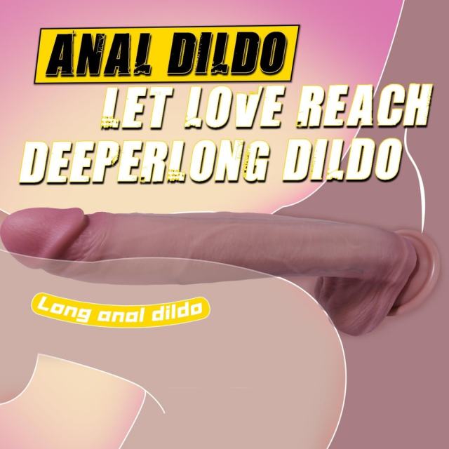 11" Flesh Realistic Silicone Dildo – Long Size Suction Cup Design