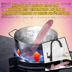 11" Flesh Realistic Silicone Dildo – Long Size Suction Cup Design